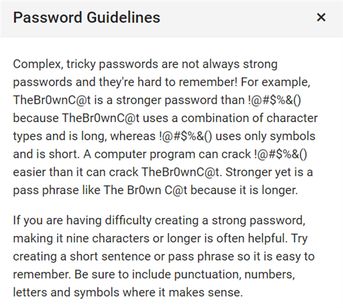 Password Guidelines 